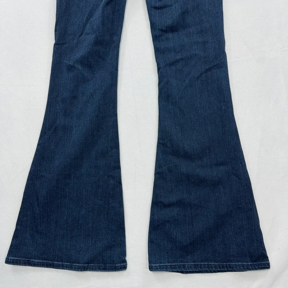 BKE Jeans Billie High Rise Flare Slim Fit Dark Wash Denim Blue Womens 25 x 31.5